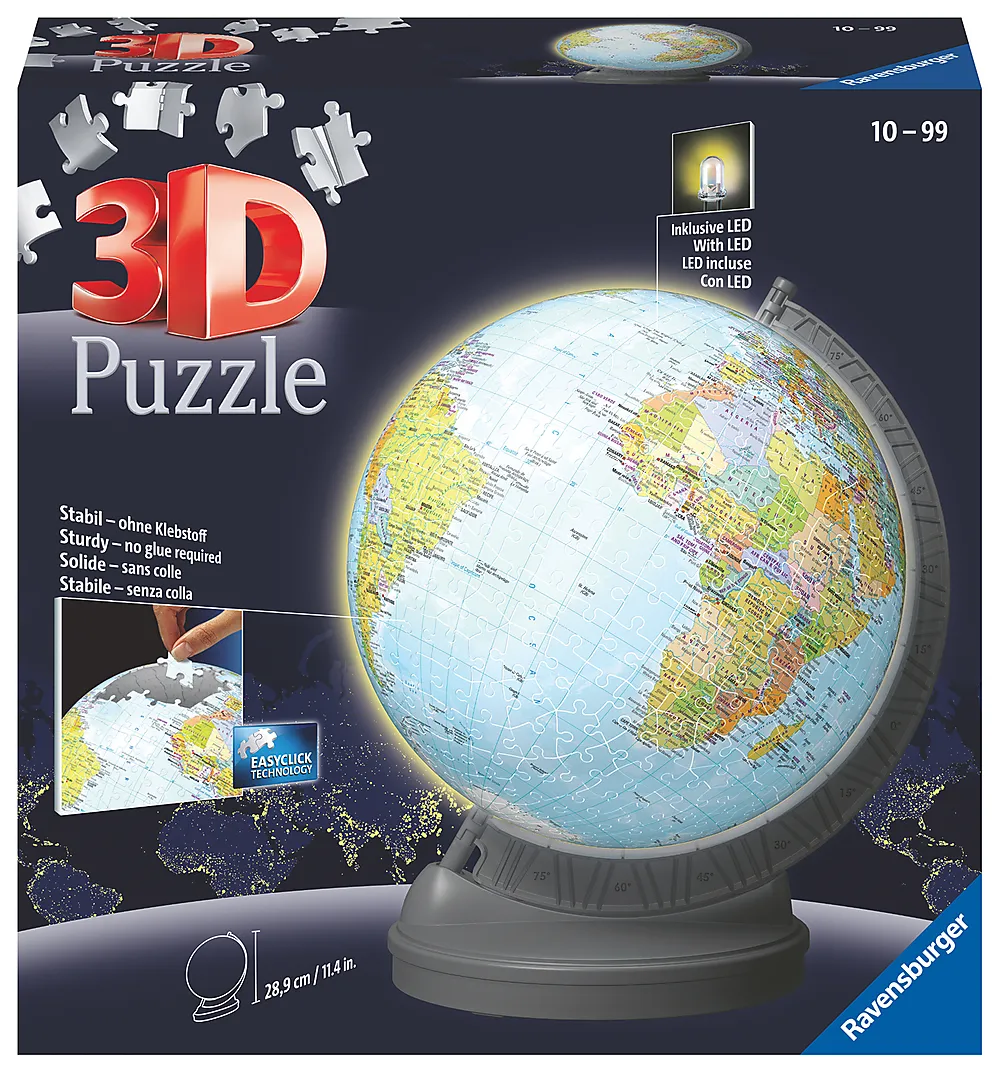 Puslespill 3D 540 Globe med lys