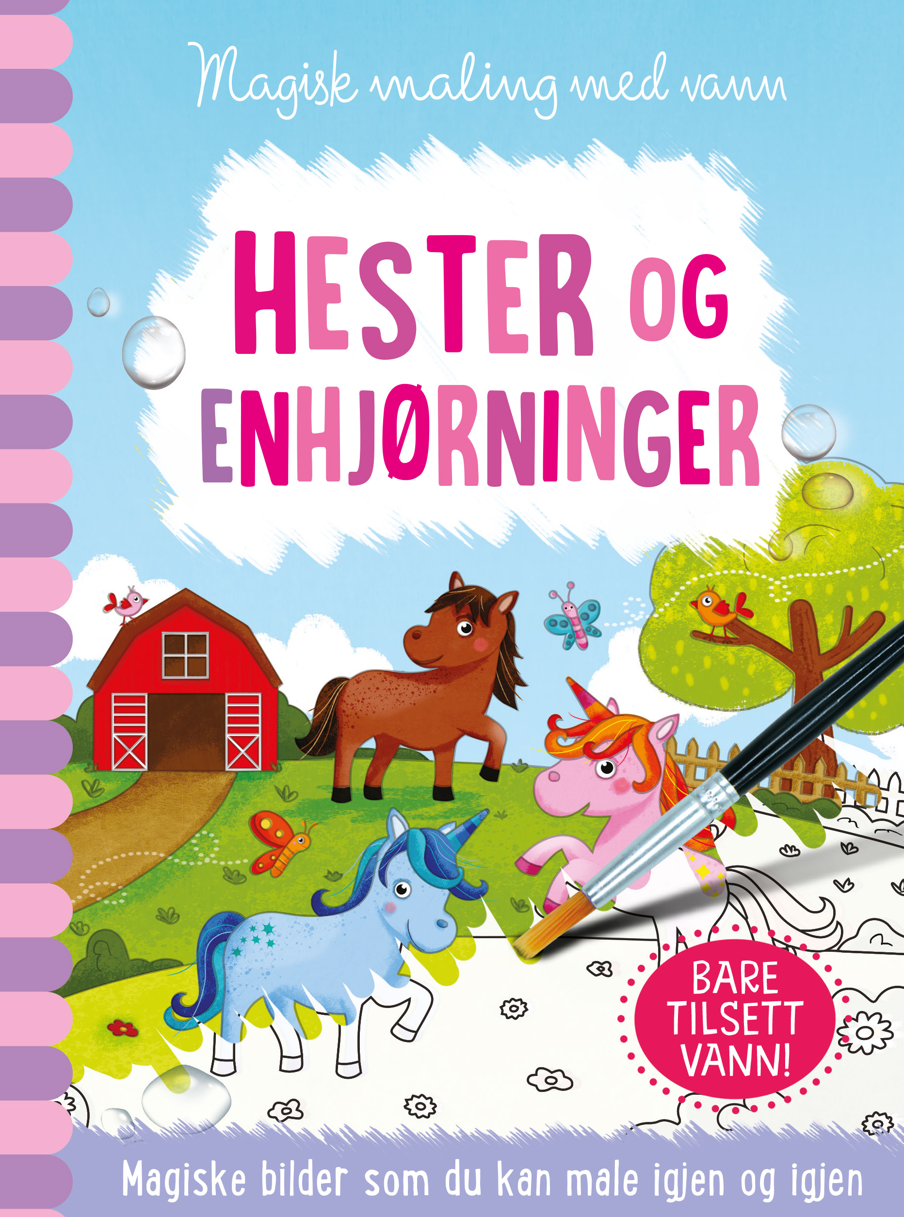 Magisk vannmaling Hester og enhjørninger