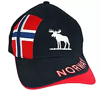 Caps blå brodert elg og flagg Norway