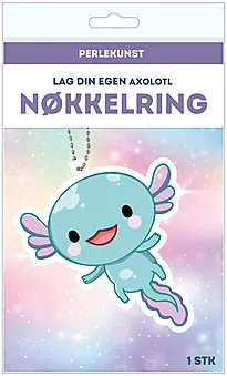 Perlekunst nøkkelring Axolotl 14x8cm