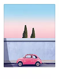 Plakat 30x40cm red car dawning