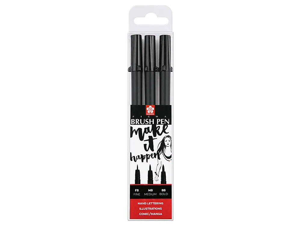 Penseltusj Sakura Pigma Brush 3 stk sort