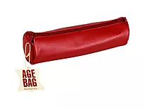 Pennal AGE BAG Ø6x21 cm skinn vinrød
