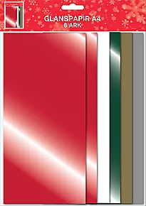 Glanspapir A4 6 ark 5 farger