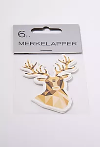 Merkelapper stanset folie hjort 6pk
