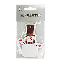 Merkelapp snømann stanset 6pk
