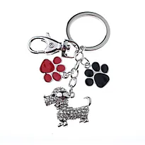 Nøkkelring bag charm hund/hundepoter