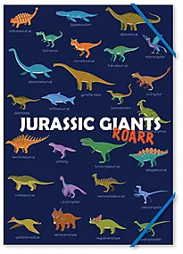 Strikkmappe Dinosaur A4 med lakk