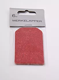 Merkelapper glitter 6 pk rød