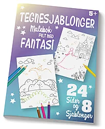 Malebok fantasi m/8 stk sjablonger