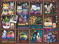 Puslespill 500 Cubby Cats and Succulents