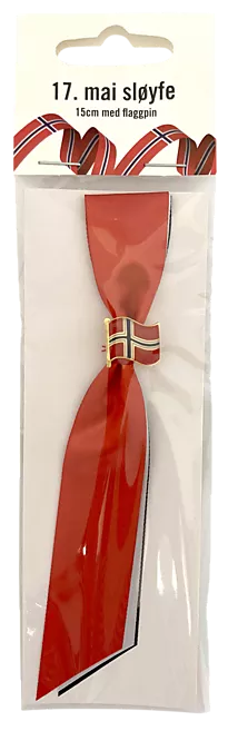 Sløfye 17.mai blank m/flaggpin 15 cm