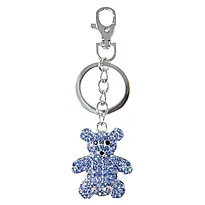 Nøkkelring bag charm bamse blå