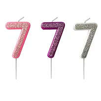 Kakelys 7 m/glitter rosa/lilla/sølv