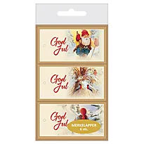 Merkelapper jul J.J. 6pk 3 design i eske
