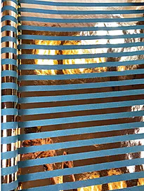 Gavepapir stripe 2M kraft grønn/gull