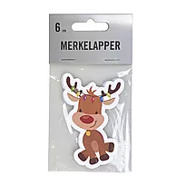 Merkelapp reinsdyr stanset 6pk