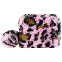Lommebok leopard rosa myk