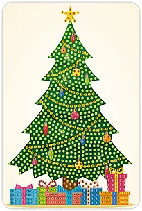 Perlekunst julebilde 10x15cm 4 ass