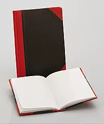 Kinabok A4 96 blad linjer sort/rød
