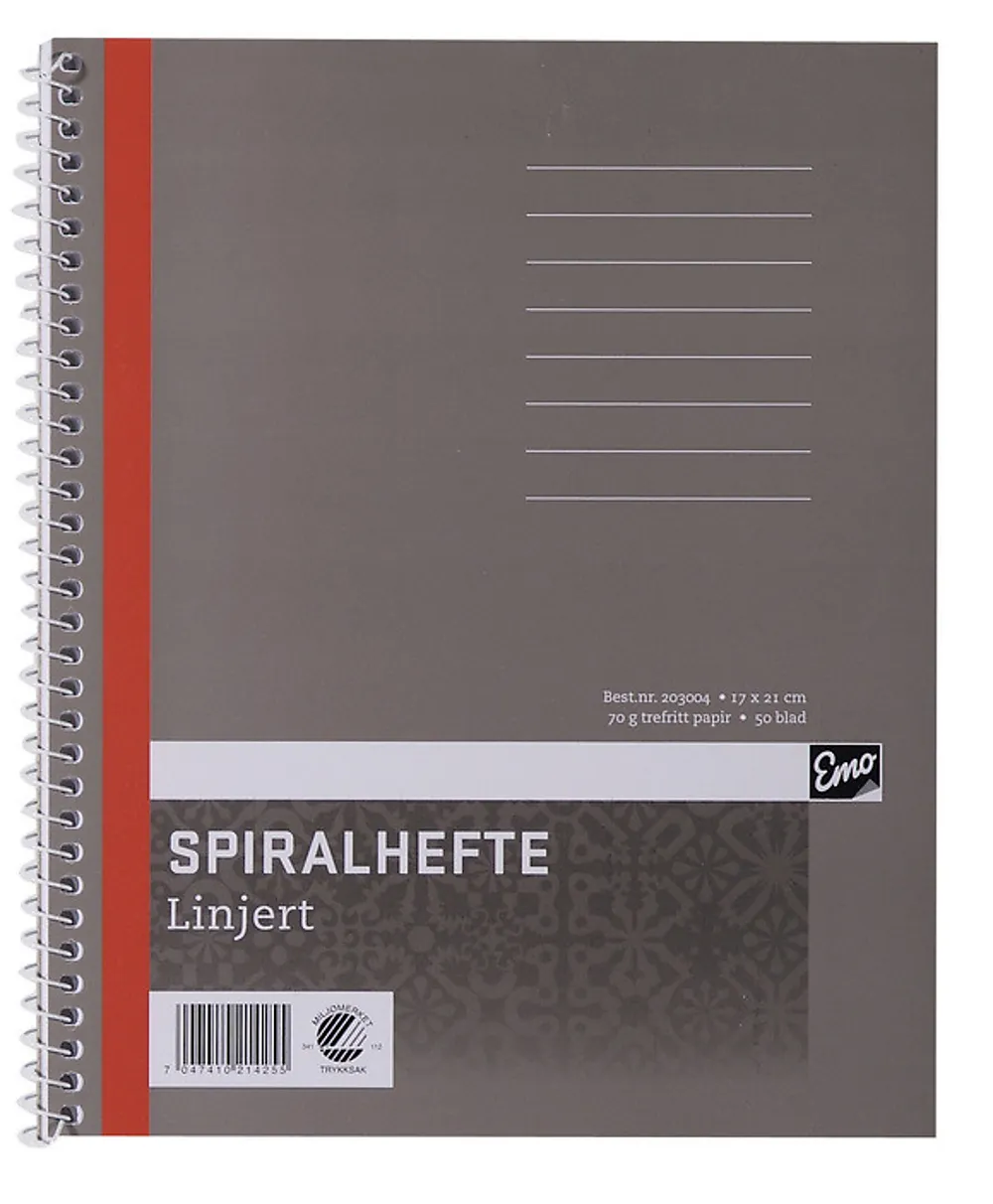 Spiralhefte EMO 17x21cm 70g 50bl linjer