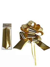 Rosett pull bow 20cm metallic gull
