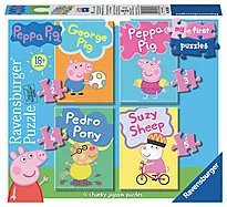 Puslespill 2/3/4/5 Peppa Gris