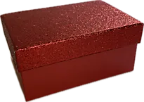 Gaveeske glitter 12x9x6cm rød