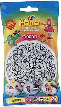 Perler Hama Midi 1000 stk lys grå