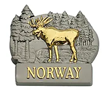 Magnet metall gull elg i skogen