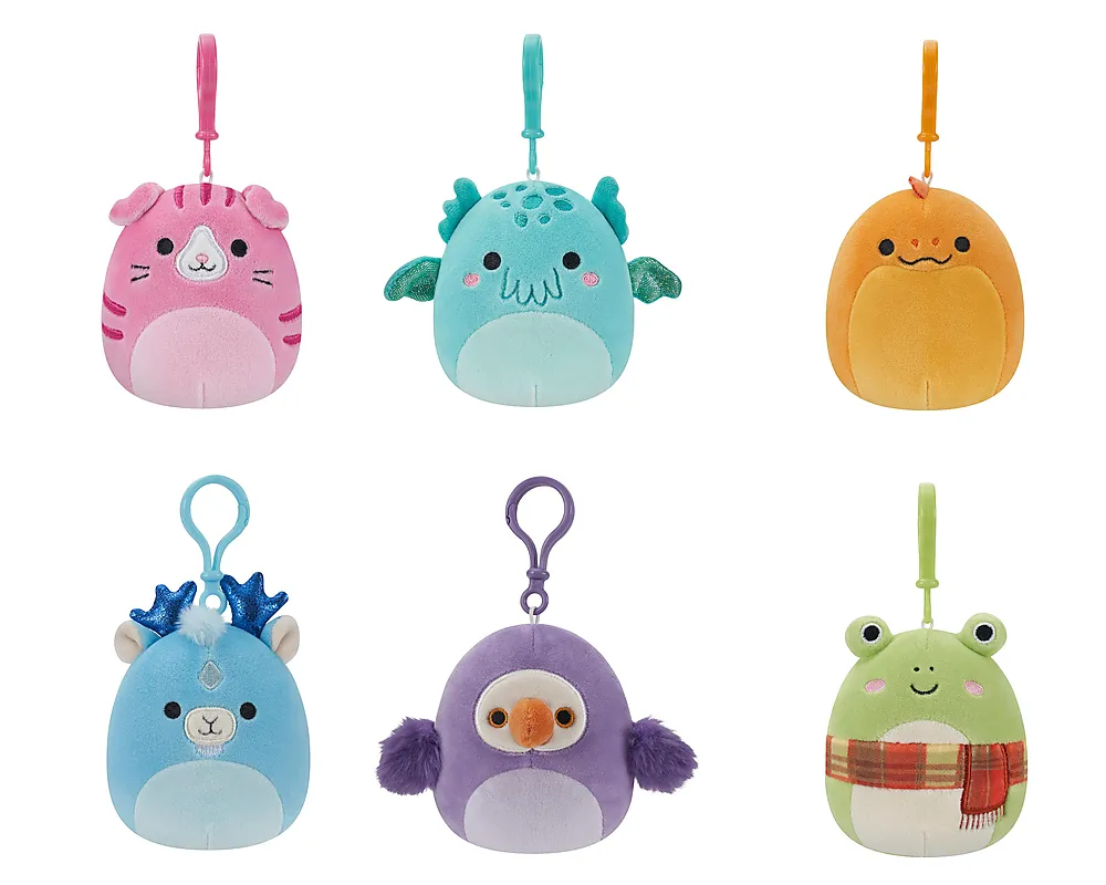 Bamse Squishmallows clip 9cm S16 ass