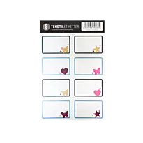 Boketikett tekstil sommerfugl 8 pk