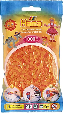 Perler Hama Midi 1000 stk oransje neon