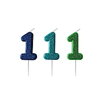 Kakelys 1 m/glitter blå/grønn