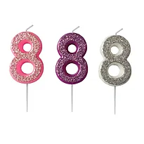 Kakelys 8 m/glitter rosa/lilla/sølv