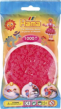 Perler Hama Midi 1000 stk rosa neon