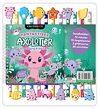 Fargeblyanter 12 m/viskelær Axolotl bok