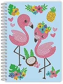 Spiralhefte A5 flamingo m/perlekunst