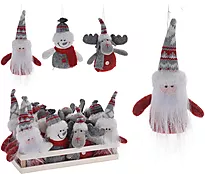 Julefigurer tekstil 10x4x15cm 3 ass