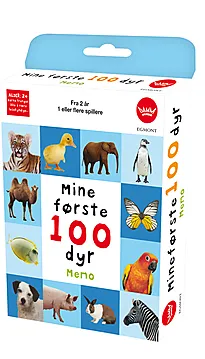Kortspill 100 første dyr - finn to like