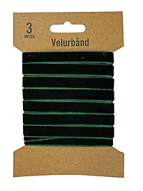 Tekstilbånd velur 3m x 1cm grønn