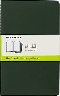 Notatbok Moleskine 3-pk ulinjert grønn