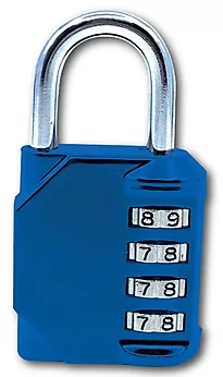 Hengelås 6 cm blå med 4 tall