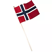 Flagg norsk 35x25,5cm tekstil m/trepinne