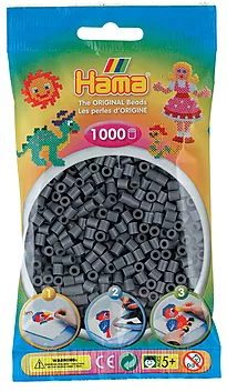 Perler Hama Midi 1000 stk mørk grå