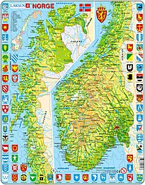 Platepusle 65 Maxi Norgeskart (Sør/Nord)