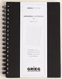 Spiralbok GRIEG A6 128s linjer sort