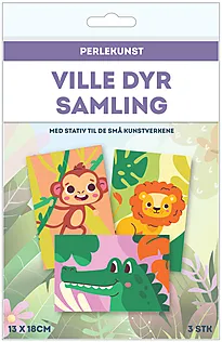 Perlekunst ville dyr 13x18cm 3pk