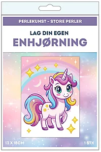 Perlekunst enjørning 13x18 store perler