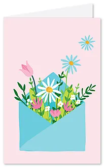 Perlekunst kort 10x15cm konv. m/blomster